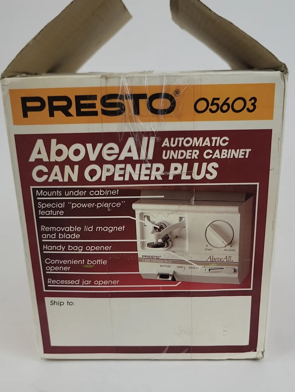 NEW Presto AboveAll Under Cabinet Automatic Can Opener Plus 05600 Open Box